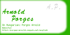 arnold porges business card